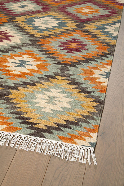Tappeto Kilim in Lana - Fatto a Mano - KILIM SIVAS - Stile Etnico Tradizionale - Materiali Sostenibili - CarpetLiving