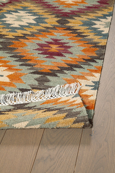 Tappeto Kilim in Lana - Fatto a Mano - KILIM SIVAS - Stile Etnico Tradizionale - Materiali Sostenibili - CarpetLiving