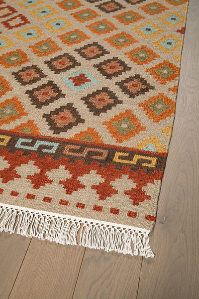 Tappeto Kilim in Lana - Fatto a Mano - KILIM SIVAS - Stile Etnico Tradizionale - Materiali Sostenibili - CarpetLiving