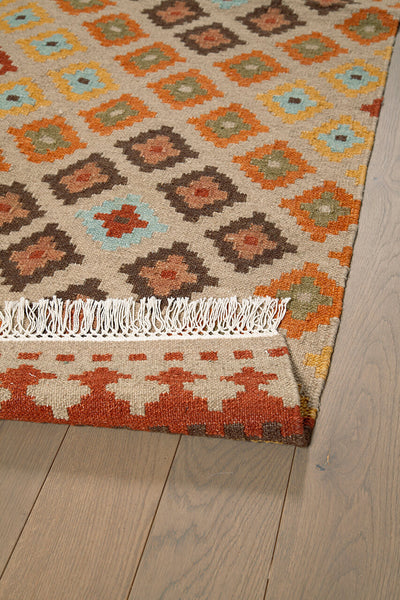 Tappeto Kilim in Lana - Fatto a Mano - KILIM SIVAS - Stile Etnico Tradizionale - Materiali Sostenibili - CarpetLiving