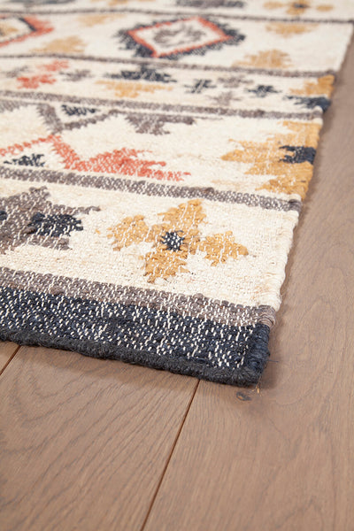 Tappeto Kilim in Juta e Cotone - Stile Etnico Tradizionale - Kilim Nirvana - Fatto a Mano - Materiali Sostenibile - CarpetLiving