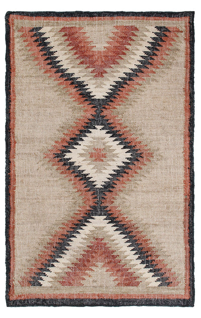 Tappeto Kilim in Juta e Cotone - Stile Etnico Tradizionale - Kilim Nirvana - Fatto a Mano - Materiali Sostenibile - CarpetLiving