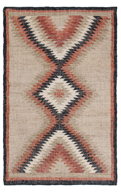 Tappeto Kilim in Juta e Cotone - Stile Etnico Tradizionale - Kilim Nirvana - Fatto a Mano - Materiali Sostenibile