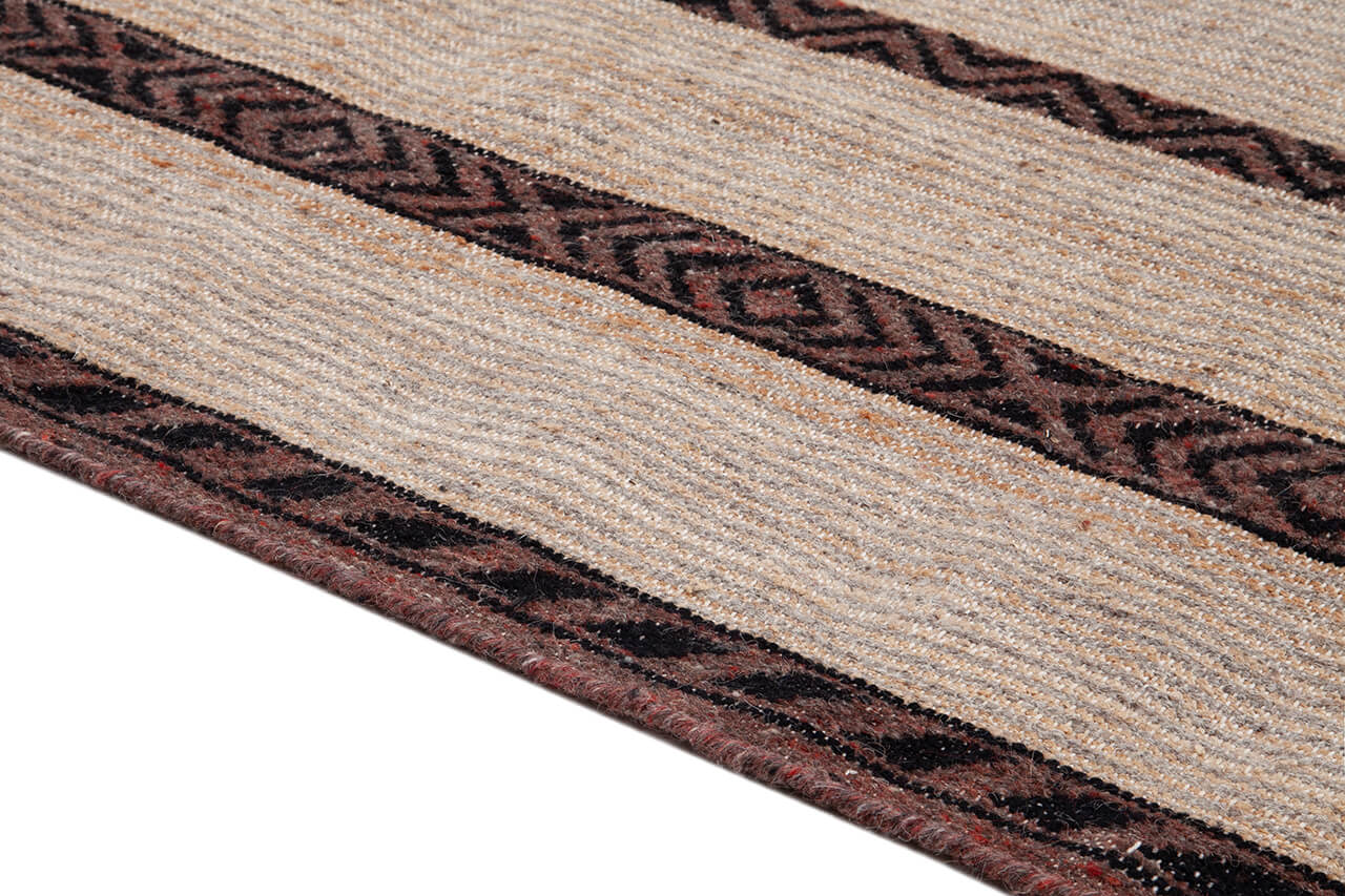 Tappeto in Juta, Lana e Cotone - Istinto A - Fatto a mano - Stile Etnico Tradizionale - Materiali Sostenibili