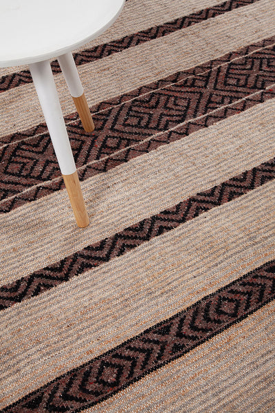Tappeto in Juta, Lana e Cotone - Istinto A - Fatto a mano - Stile Etnico Tradizionale - Materiali Sostenibili - CarpetLiving