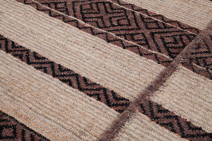 Tappeto in Juta, Lana e Cotone - Istinto A - Fatto a mano - Stile Etnico Tradizionale - Materiali Sostenibili
