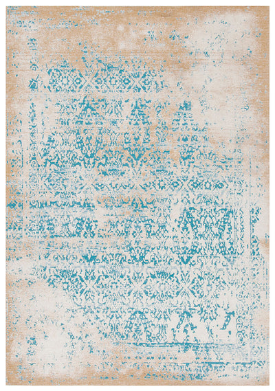 Tappeto Argentella - Turchese Oro - Design Vintage Astratto con sfumature colore | elegante per soggiorno e camera da letto - CarpetLiving