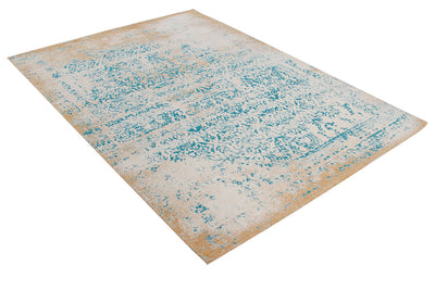 Tappeto Argentella - Turchese Oro - Design Vintage Astratto con sfumature colore | elegante per soggiorno e camera da letto - CarpetLiving