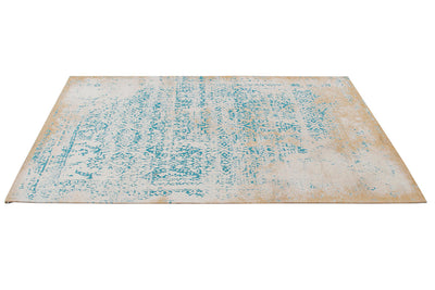 Tappeto Argentella - Turchese Oro - Design Vintage Astratto con sfumature colore | elegante per soggiorno e camera da letto - CarpetLiving