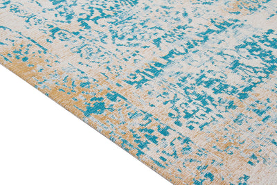 Tappeto Argentella - Turchese Oro - Design Vintage Astratto con sfumature colore | elegante per soggiorno e camera da letto - CarpetLiving