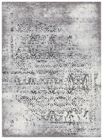 Tappeto Argentella - Avorio Antracite - Design Vintage Astratto con sfumature colore | elegante per soggiorno e camera da letto - CarpetLiving
