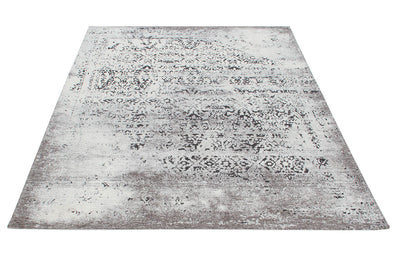 Tappeto Argentella - Avorio Antracite - Design Vintage Astratto con sfumature colore | elegante per soggiorno e camera da letto - CarpetLiving
