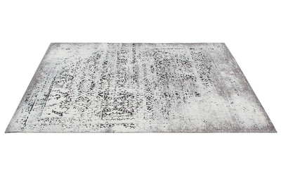 Tappeto Argentella - Avorio Antracite - Design Vintage Astratto con sfumature colore | elegante per soggiorno e camera da letto - CarpetLiving