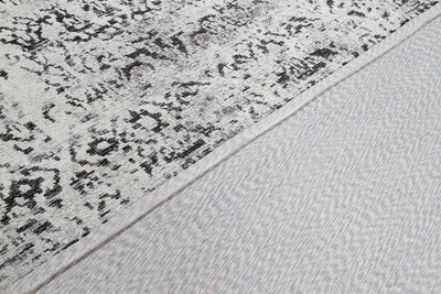 Tappeto Argentella - Avorio Antracite - Design Vintage Astratto con sfumature colore | elegante per soggiorno e camera da letto - CarpetLiving