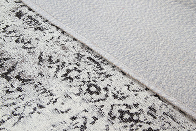 Tappeto Argentella - Avorio Antracite - Design Vintage Astratto con sfumature colore | elegante per soggiorno e camera da letto - CarpetLiving