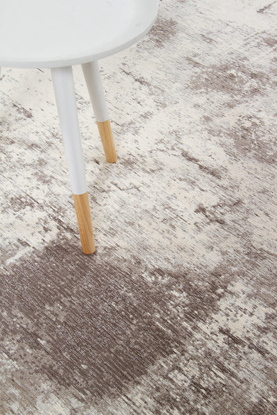 Tappeto Argentella - Beige Taupe - Design Vintage Astratto con sfumature colore | elegante per soggiorno e camera da letto - CarpetLiving