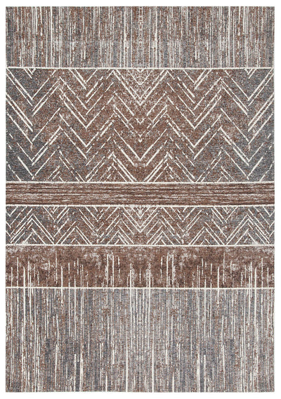 Tappeto Argentella - Marrone - Design Vintage Astratto con sfumature colore | elegante per soggiorno e camera da letto - CarpetLiving