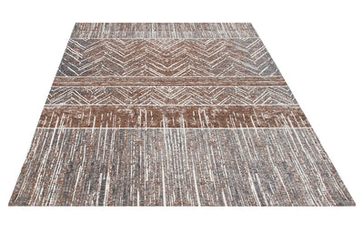 Tappeto Argentella - Marrone - Design Vintage Astratto con sfumature colore | elegante per soggiorno e camera da letto - CarpetLiving