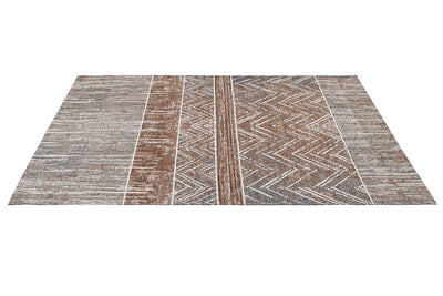 Tappeto Argentella - Marrone - Design Vintage Astratto con sfumature colore | elegante per soggiorno e camera da letto - CarpetLiving
