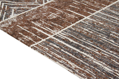 Tappeto Argentella - Marrone - Design Vintage Astratto con sfumature colore | elegante per soggiorno e camera da letto - CarpetLiving