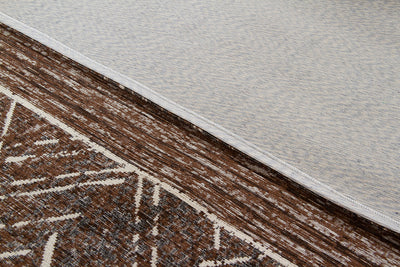 Tappeto Argentella - Marrone - Design Vintage Astratto con sfumature colore | elegante per soggiorno e camera da letto - CarpetLiving