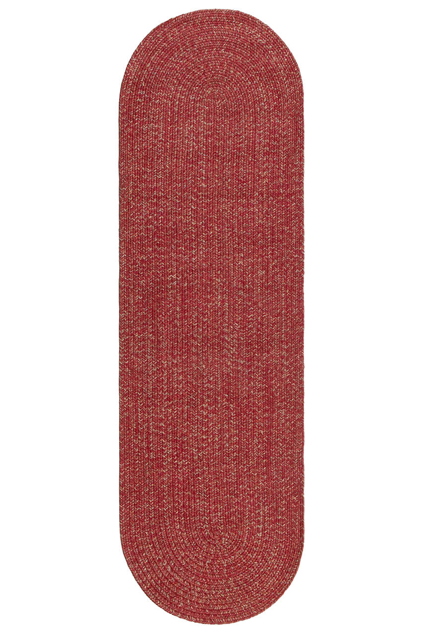 Tappeto Outdoor Ovale - Solid Rosso Terra - Interno/Esterno - 200x60cm