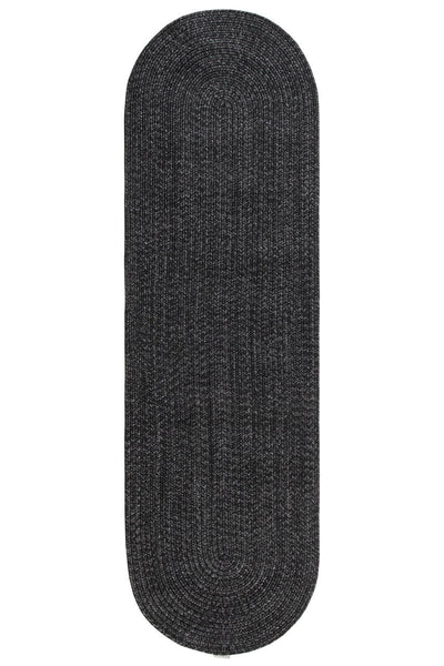 Tappeto Outdoor Ovale - Solid Grigio carbone - Interno/Esterno - 200x60cm - CarpetLiving
