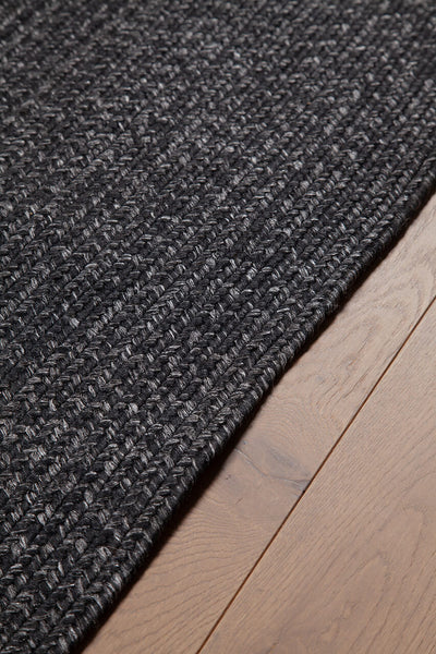 Tappeto Outdoor Ovale - Solid Grigio carbone - Interno/Esterno - 200x60cm - CarpetLiving