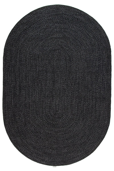 Tappeto Outdoor Ovale - Solid Grigio carbone - Interno/Esterno - CarpetLiving