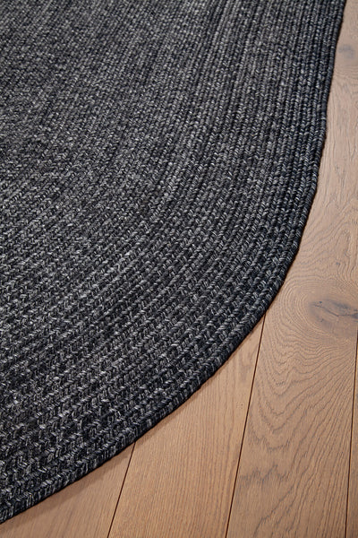 Tappeto Outdoor Ovale - Solid Grigio carbone - Interno/Esterno - CarpetLiving