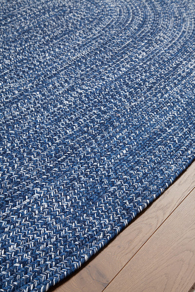 Tappeto Solid Blue - Ovale Indoor/Outdoor - CarpetLiving