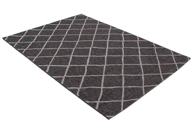 Tappeto da Esterno - Cross Black - Indoor/Outdoor - Nero | Ideale per Terrazze, Balconi, Patio, Verande - CarpetLiving