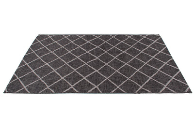 Tappeto da Esterno - Cross Black - Indoor/Outdoor - Nero | Ideale per Terrazze, Balconi, Patio, Verande - CarpetLiving