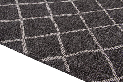 Tappeto da Esterno - Cross Black - Indoor/Outdoor - Nero | Ideale per Terrazze, Balconi, Patio, Verande - CarpetLiving