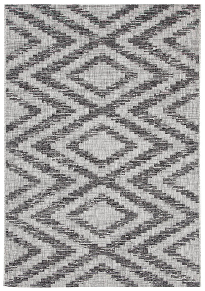 Tappeto da Esterno - ETHNO 2 GREY - Indoor/Outdoor - Grigio | Ideale per Terrazze, Balconi, Patio, Verande