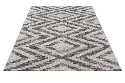 Tappeto da Esterno - ETHNO 2 GREY - Indoor/Outdoor - Grigio | Ideale per Terrazze, Balconi, Patio, Verande