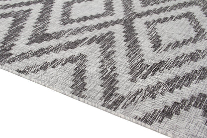 Tappeto da Esterno - ETHNO 2 GREY - Indoor/Outdoor - Grigio | Ideale per Terrazze, Balconi, Patio, Verande