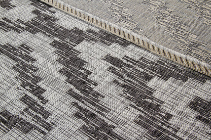 Tappeto da Esterno - ETHNO 2 GREY - Indoor/Outdoor - Grigio | Ideale per Terrazze, Balconi, Patio, Verande