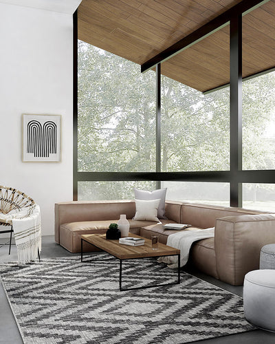 Tappeto da Esterno - ETHNO 2 GREY - Indoor/Outdoor - Grigio | Ideale per Terrazze, Balconi, Patio, Verande - CarpetLiving