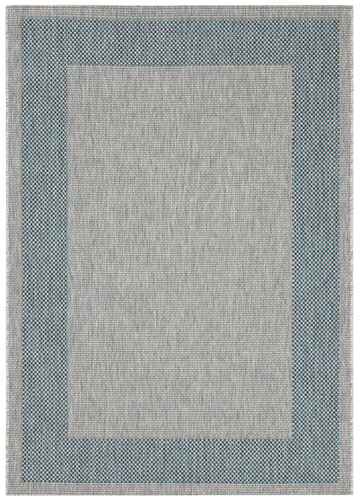 Tappeto da Esterno - FRAME GREY BLUE - Indoor/Outdoor - Grigio Blu | Ideale per Terrazze, Balconi, Patio, Verande - CarpetLiving