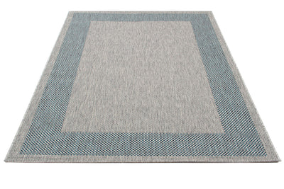 Tappeto da Esterno - FRAME GREY BLUE - Indoor/Outdoor - Grigio Blu | Ideale per Terrazze, Balconi, Patio, Verande - CarpetLiving