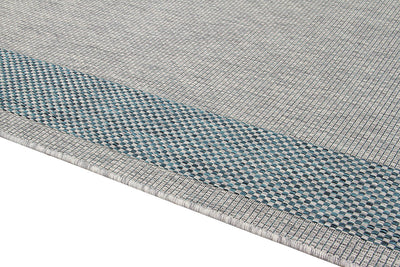 Tappeto da Esterno - FRAME GREY BLUE - Indoor/Outdoor - Grigio Blu | Ideale per Terrazze, Balconi, Patio, Verande - CarpetLiving