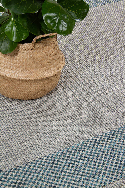 Tappeto da Esterno - FRAME GREY BLUE - Indoor/Outdoor - Grigio Blu | Ideale per Terrazze, Balconi, Patio, Verande - CarpetLiving
