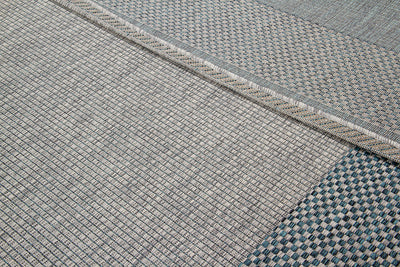 Tappeto da Esterno - FRAME GREY BLUE - Indoor/Outdoor - Grigio Blu | Ideale per Terrazze, Balconi, Patio, Verande - CarpetLiving