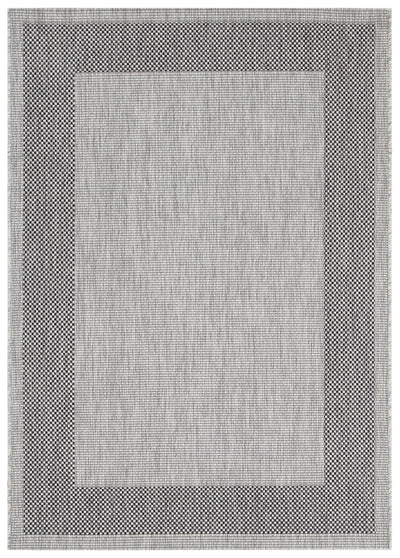 Tappeto da Esterno - FRAME GREY BLACK - Indoor/Outdoor - Grigio Nero | Ideale per Terrazze, Balconi, Patio, Verande - CarpetLiving