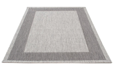 Tappeto da Esterno - FRAME GREY BLACK - Indoor/Outdoor - Grigio Nero | Ideale per Terrazze, Balconi, Patio, Verande - CarpetLiving