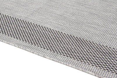 Tappeto da Esterno - FRAME GREY BLACK - Indoor/Outdoor - Grigio Nero | Ideale per Terrazze, Balconi, Patio, Verande - CarpetLiving