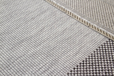 Tappeto da Esterno - FRAME GREY BLACK - Indoor/Outdoor - Grigio Nero | Ideale per Terrazze, Balconi, Patio, Verande - CarpetLiving