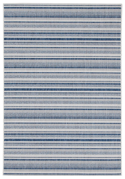 Tappeto a righe Stripes Blue - lavabile da esterno - CarpetLiving