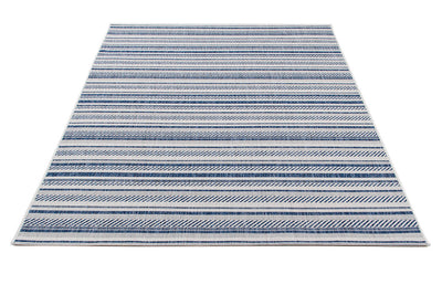 Tappeto a righe Stripes Blue - lavabile da esterno - CarpetLiving